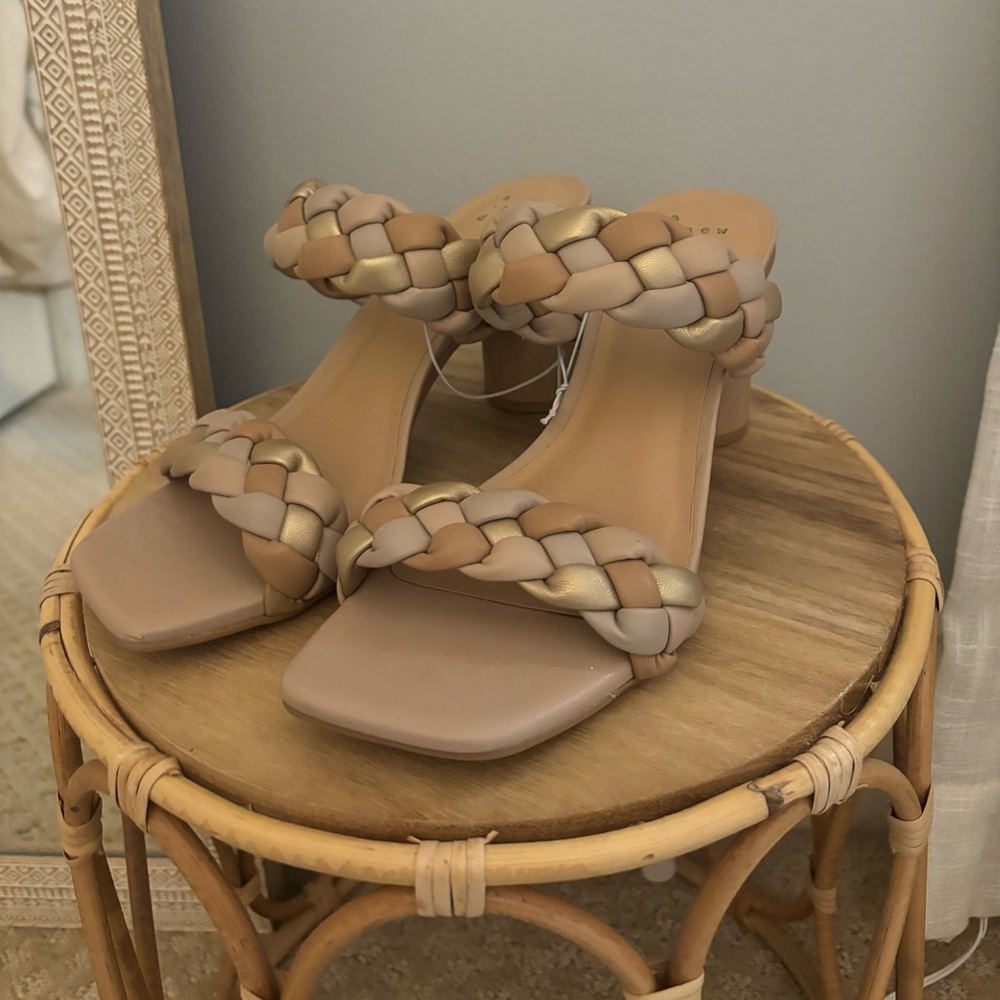 NWOT Braided Open-Toe Heels